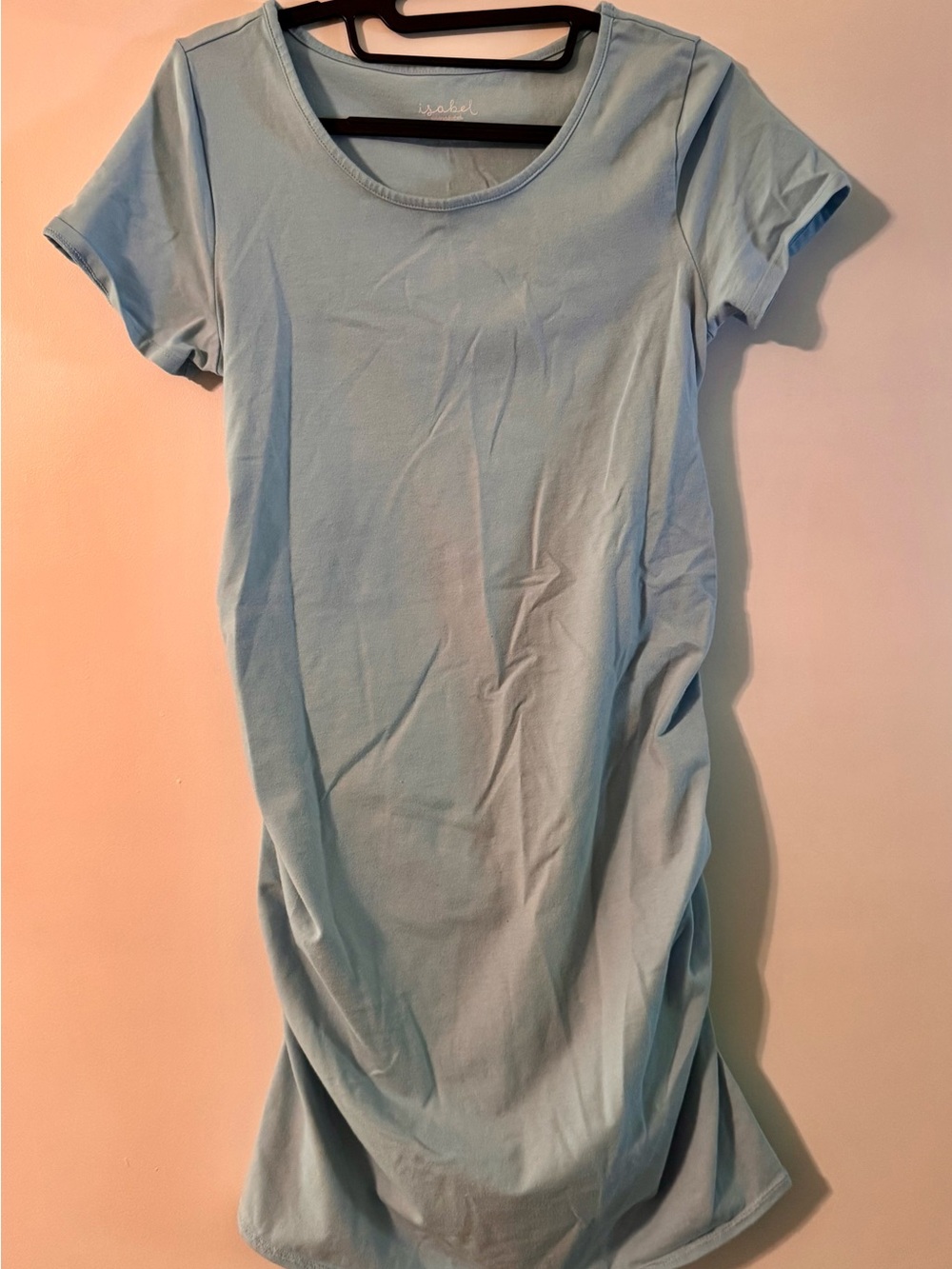 Light Blue Scoop Neck Women’s Maternity Tee Dress